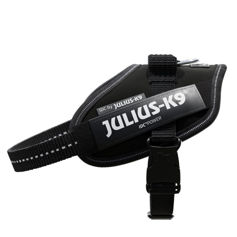 JULIUS-K9 IDC® Power Harness – Adjustable Dog Harness with Reflective Straps, Durable Control Handle, Black