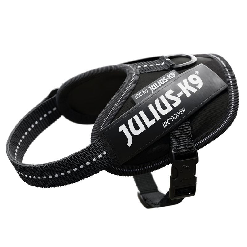 JULIUS-K9 IDC® Power Harness – Adjustable Dog Harness with Reflective Straps, Durable Control Handle, Black