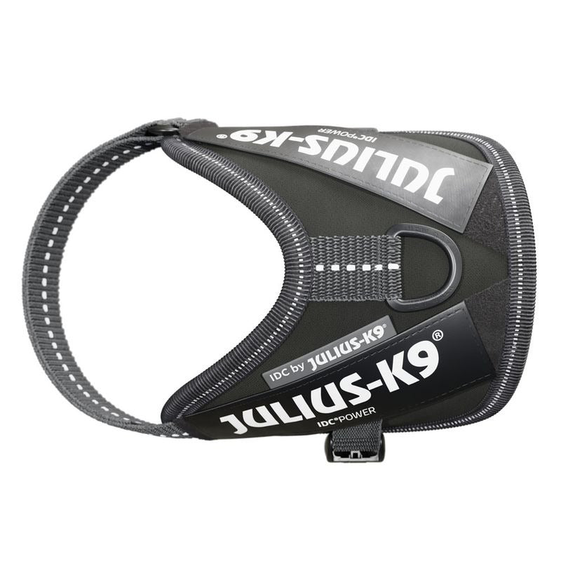 JULIUS-K9 IDC® Power Harness – Adjustable Dog Harness with Reflective Straps, Durable Control Handle, Black