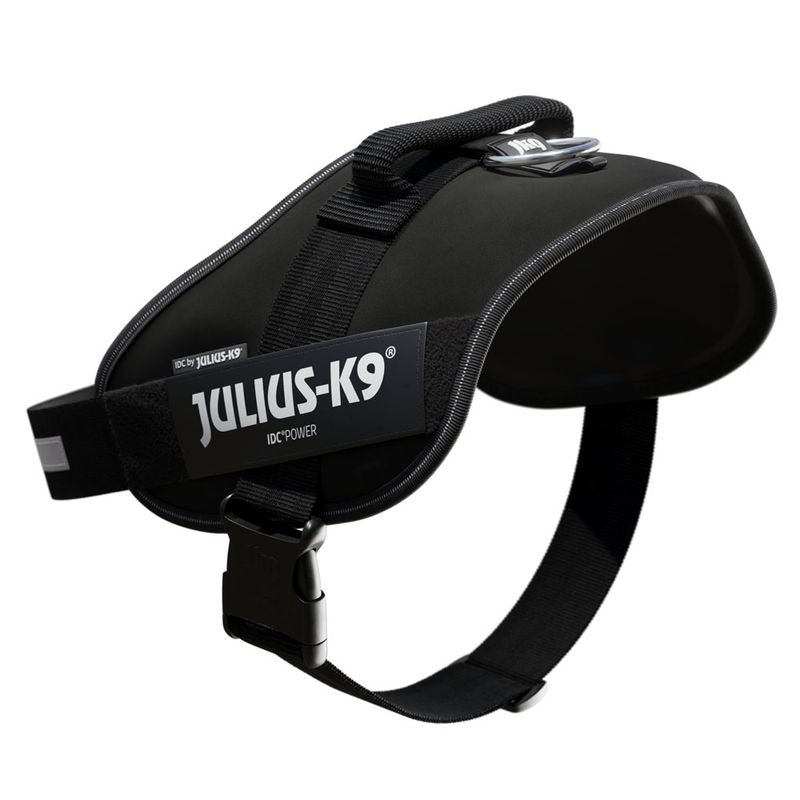 JULIUS-K9 IDC® Power Harness – Adjustable Dog Harness with Reflective Straps, Durable Control Handle, Black