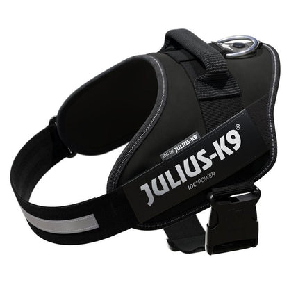 JULIUS-K9 IDC® Power Harness – Adjustable Dog Harness with Reflective Straps, Durable Control Handle, Black